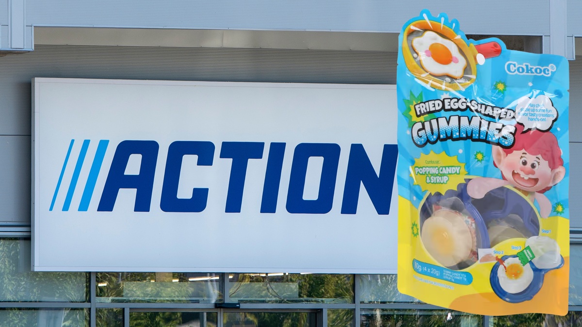 Logo Action e caramelle gommose